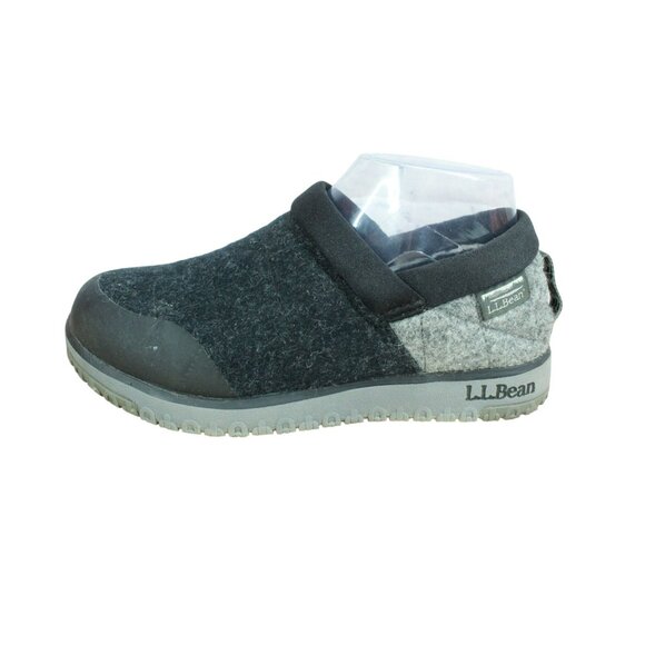 LL Bean Ultralight Women's Black & Gray Wool Insulated Loafer Shoes Size 6 M - Picture 1 of 9